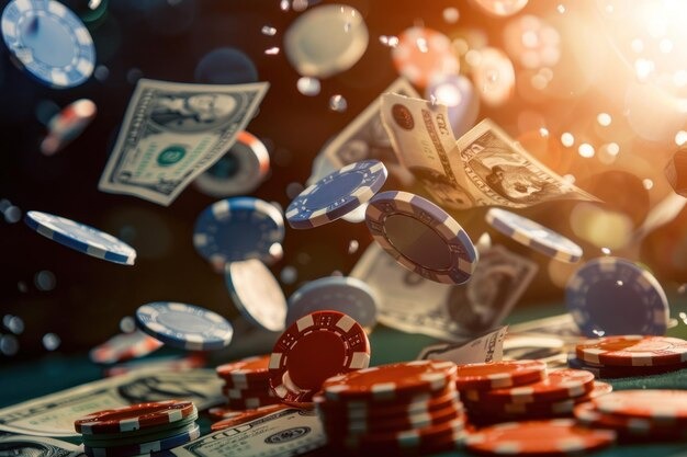 Live casino session showing blackjack round and payout